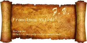 Franciscy Villő névjegykártya
